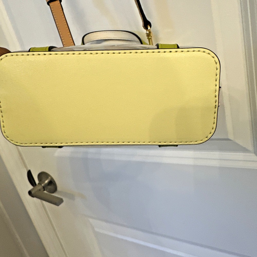Tory Burch Blake Clear Logo Mini Shopper Crossbody Tote Bag Green Trim Concert - Picture 6 of 16